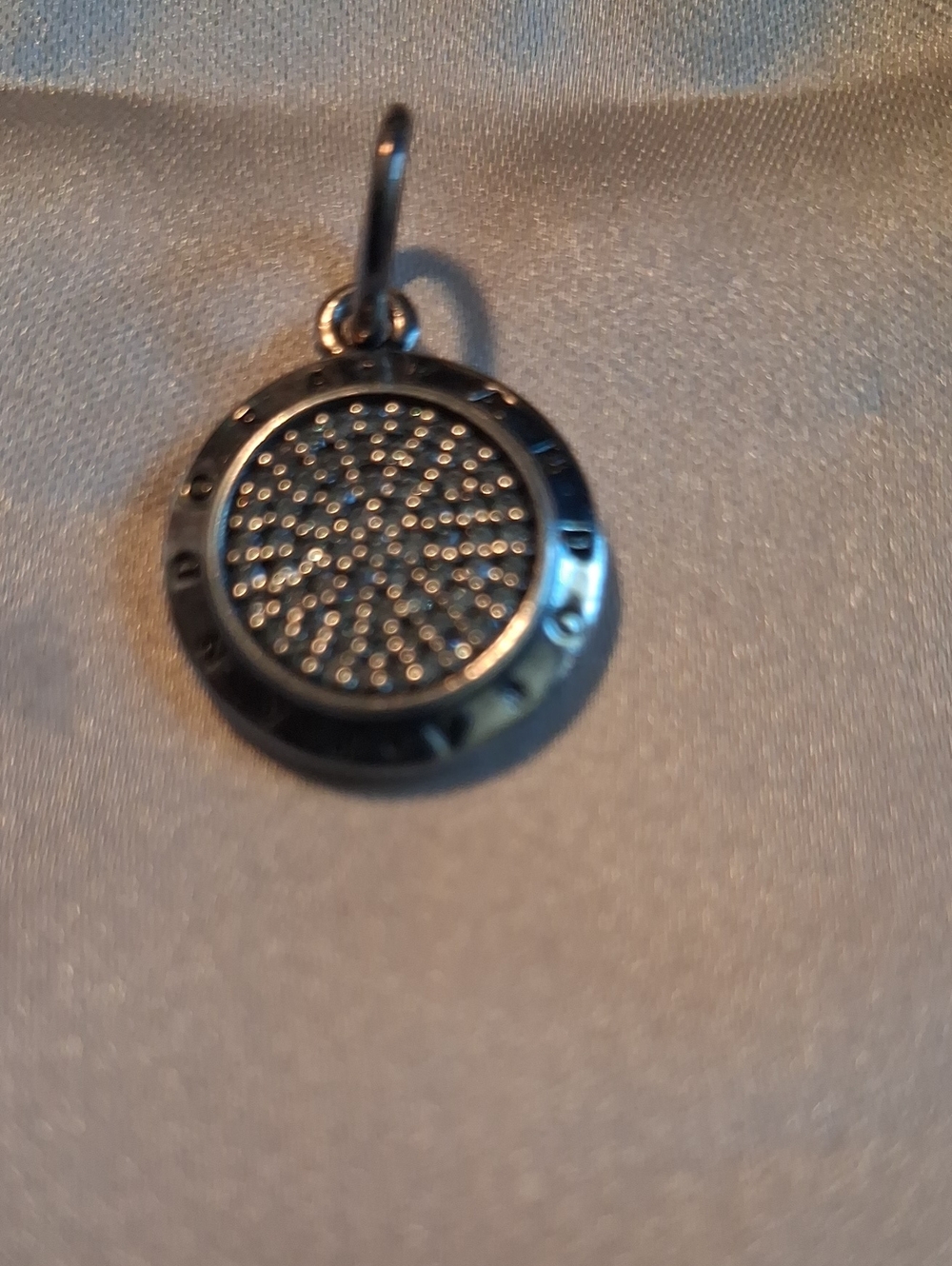 Pandora Sterling Silver Round Pavé Disc Pendant - Silver Pendant.